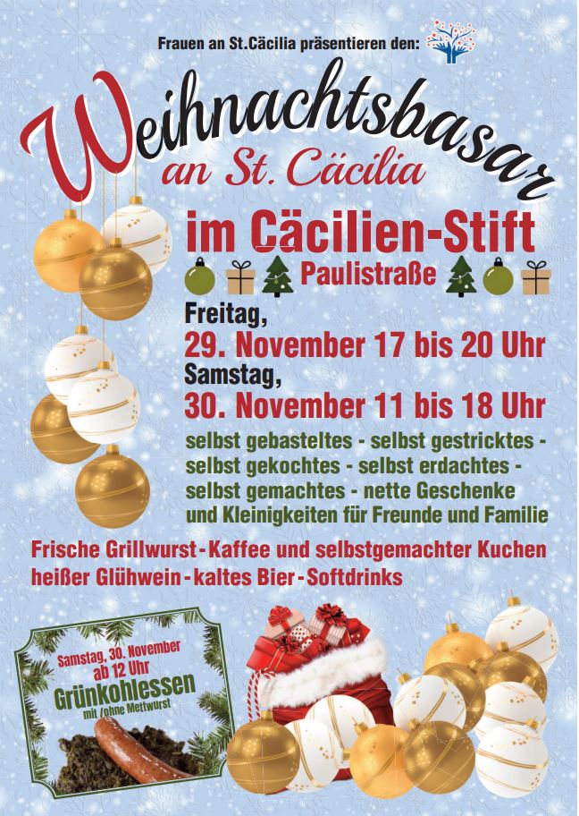 Plakat A4 Weihnachtsbazar Cäcilia end (c) Frauen an St. Cäcilia